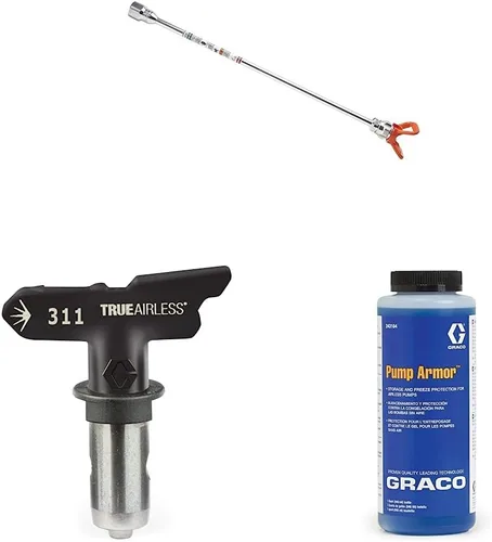 Graco 243041 Magnum - Extensión de punta de 15 pulgadas, gris y TRU311 TrueAirless 311 punta de pulverización y armadura de bomba 243104, 1 cuarto