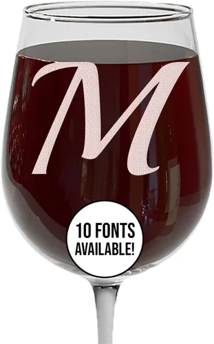 Miniatura 13 de Copa de vino personalizada sin tallo, grabada para el Día de la Madre, monograma circular, copa de vino personalizada para mamá, copas de vino