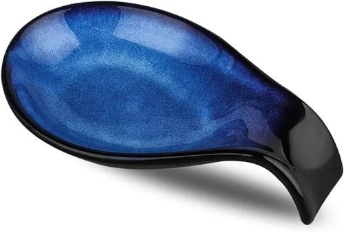 Nihow Soporte para cucharas de utensilios: soporte de cerámica para cuchara/espátula/cucharón - Soporte para cuchara de cocina resistente al calor