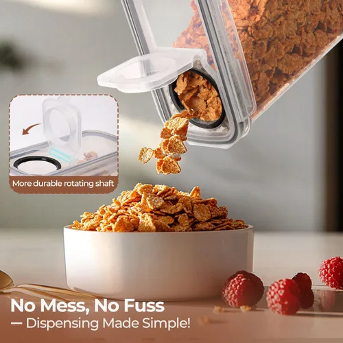 Miniatura 3 de ComSaf Juego de recipientes de cereales (6L/4 pulgadas x 2), recipientes herméticos para almacenamiento de alimentos para mascotas, dispensador