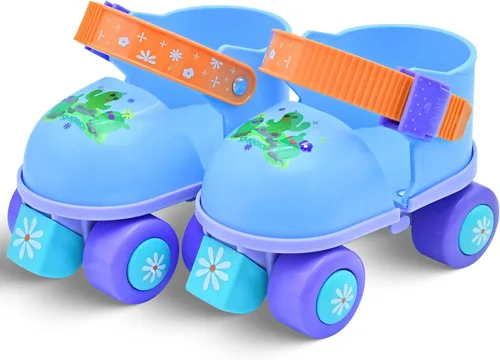 Patines de ruedas para niños niñas y niños de 2 a 6 años, patines ajustables para principiantes de cuatro ruedas para niños pequeños Azul