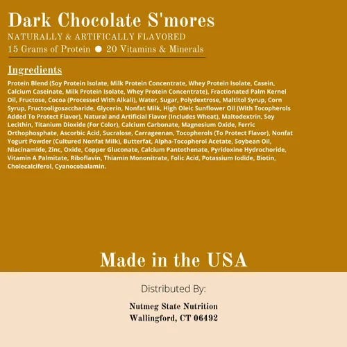 Miniatura 3 de Nutmeg State Nutrition Barras altas en proteínas, 7 porciones por caja (1 caja (7 porciones), chocolate negro S'mores)