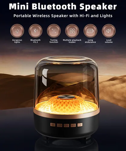Miniatura 10 de Altavoz Bluetooth con sonido HD y luces, inalámbrico portátil, batería de larga duración, emparejamiento TWS, para el hogar, fiesta, al aire libre