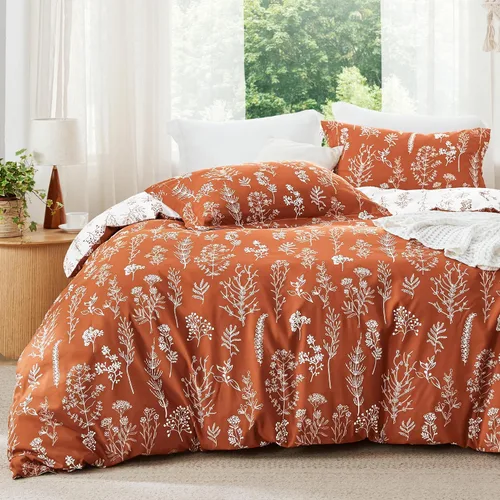 Miniatura 10 de Bedsure - Juego de edredón tamaño King, juego de ropa de cama verde salvia, 3 piezas de ropa de cama floral bonita, 1 edredón reversible suave