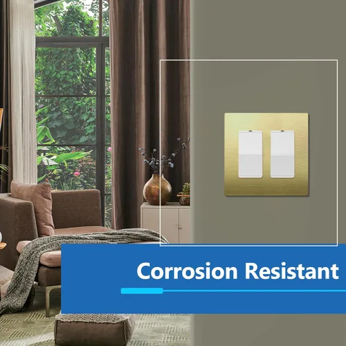 Miniatura 6 de LIDER Placa de pared metálica doble decorativa, resistente a la temperatura y a los impactos, acero inoxidable 201, cubierta sin tornillos, Cobrizo