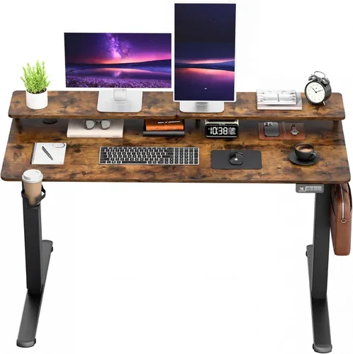 Miniatura 29 de Furmax Escritorio eléctrico de pie de 45 x 24 pulgadas, escritorio de pie para sentarse, altura ajustable, escritorio de oficina en casa con memoria