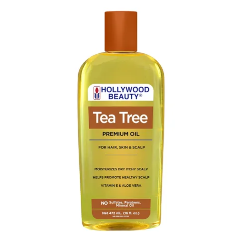 Hollywood Beauty Aceite de árbol de té para cabello, cuero cabelludo y piel, 16 onzas líquidas, hidrata el cuero cabelludo seco, con picazón,