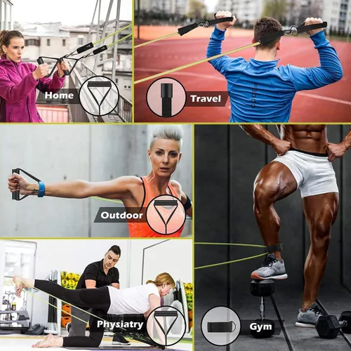 Miniatura 7 de VEICK Bandas de resistencia, bandas de ejercicio, bandas de entrenamiento, bandas de resistencia para entrenar con asas para hombres y mujeres