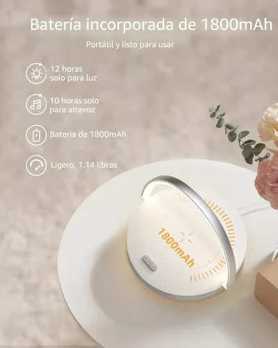 Miniatura 3 de Regalos de cumpleaños Ezvalo para mujeres, lámpara de mesa con música y cargador inalámbrico, lámpara de mesita táctil 4 en 1, altavoz Bluetooth
