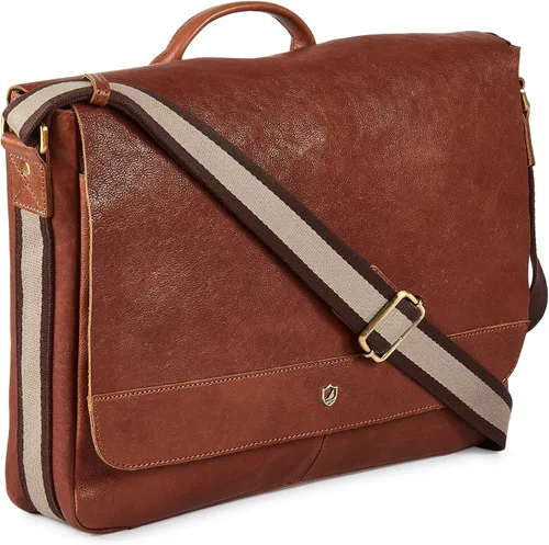 Miniatura 7 de Bolso de cuero real para computadora portátil, para hombres y mujeres, estilo vintage, estilo mensajero, bolso de hombro hasta 16 pulgadas