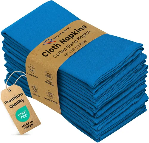 Miniatura 33 de Ruvanti - Juego de 4 servilletas de tela de 45x45 centímetros, lavables, suaves, duraderas, absorbentes, mezcla de algodón. Servilletas de mesa
