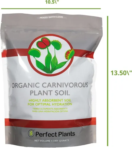 Miniatura 2 de Perfect Plants Suelo para plantas carnívoras Mezcla orgánica premium de 4 cuartos de galón Uso con trampas para moscas Venus, plantas de jarra u