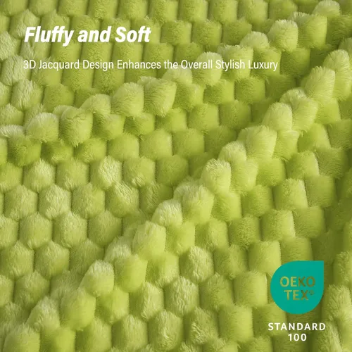 Miniatura 4 de Bnuitland - Manta de franela verde con estampado de frutas (50x40 pulgadas), 300 GSM, manta de forro polar cálida, suave y ligera para cama o sofá