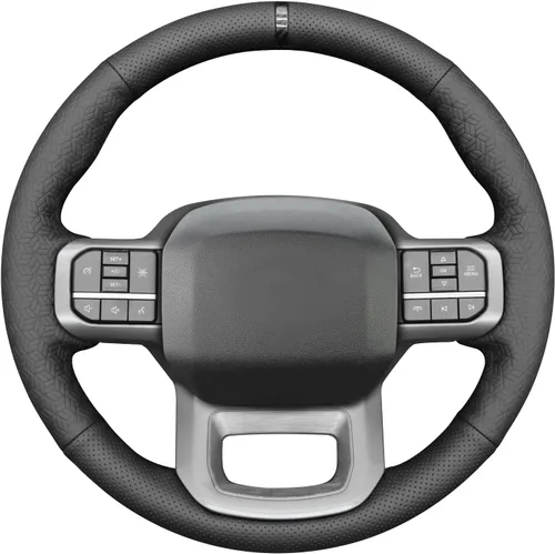 Miniatura 12 de MEWANT Funda de volante de automóvil brillante de fibra de carbono y gamuza cosida a mano para Ford F-150 2021-2023 / F-150 Lightning 2022-2023