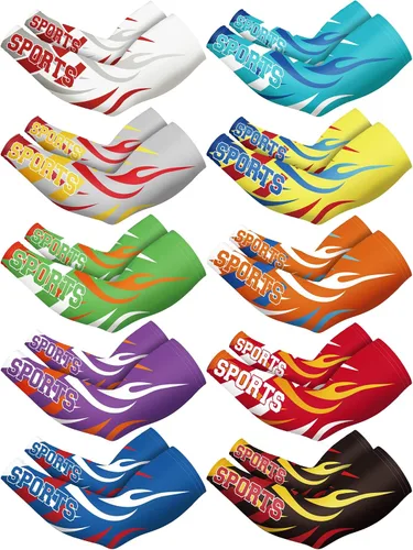 Miniatura 9 de 10 pares de mangas de protección solar UV brazo mangas de enfriamiento antideslizante compresión deportes poliéster Ciclismo cubiertas
