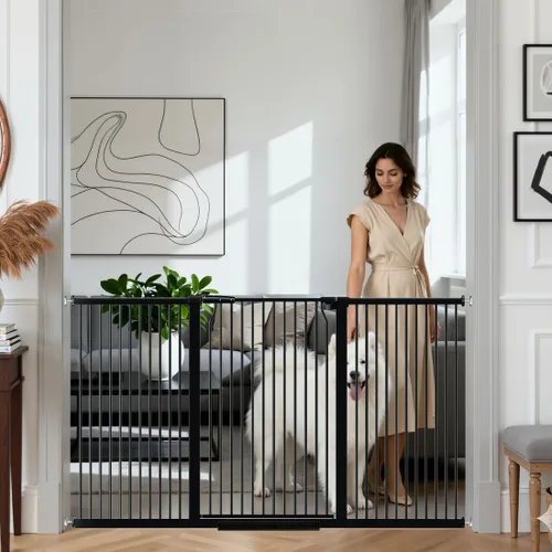 Miniatura 12 de Puerta de bebé extra alta de 41 pulgadas con puerta, puertas de perro de 29.6 a 40.5 pulgadas de ancho para puertas, escaleras, puerta grande