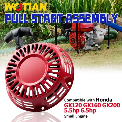 Miniatura 2 de WOTIAN Conjunto de arranque GX160 compatible con Honda GX120 GX200 5.5HP 6.5HP Piezas de repuesto del motor 28400-Z4M-306ZB 27400-Z1T-702 Arrancador