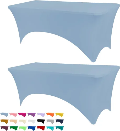 Miniatura 41 de BDDC - Fundas de mesa para mesas de 6 pies, manteles elásticos lavables y resistentes a las arrugas de color azul real de 6 pies para eventos