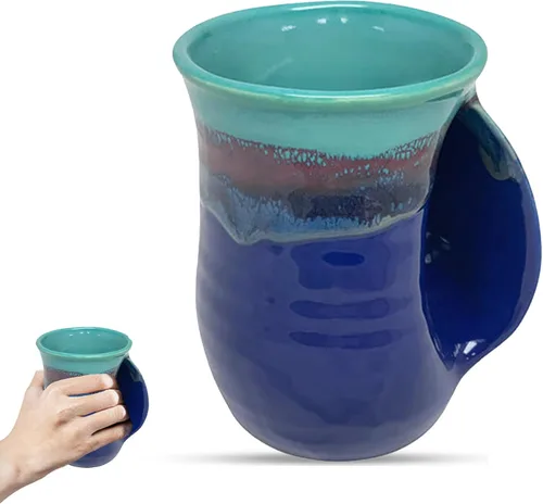 Miniatura 40 de Clay in Motion - Taza calentadora de manos para diestros, diseño Desert Sand