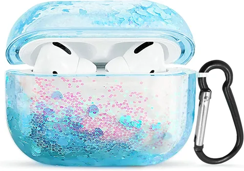Miniatura 5 de UnnFiko Bling Quicksand - Funda compatible con AirPods 1 y 2, bonita funda protectora líquida brillante, divertida y creativa, dura y transparente