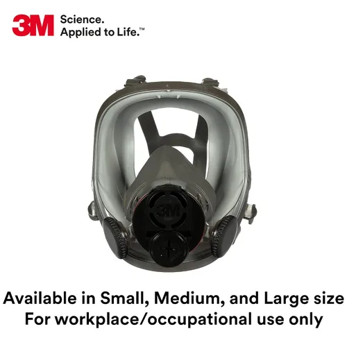 Miniatura 7 de 3M Respirador reutilizable de pieza completa 6800DIN, NIOSH, protección respiratoria, lente grande, ANSI, ligero, facial de silicona, válvula