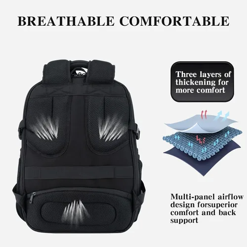 Miniatura 5 de EMPSIGN Mochila de viaje para laptop para hombres, mochila de computadora de 17.3 pulgadas, mochila antirrobo para laptop de negocios de 45 litros
