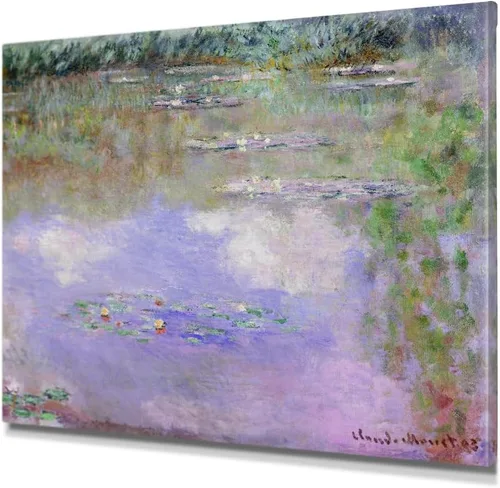 Miniatura 162 de IPIC - Reproducción artística de los lirios de agua de Claude Monet 1906, impresiones giclée coinciden con el marco dorado clásico, arte de pared