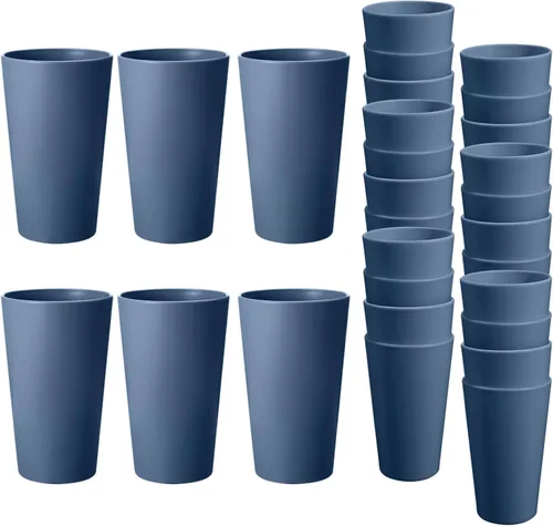 Miniatura 14 de Juego de 24 vasos de plástico irrompibles, vasos de plástico reutilizables de 20 onzas, vasos de agua apilables, vaso para beber para cocina