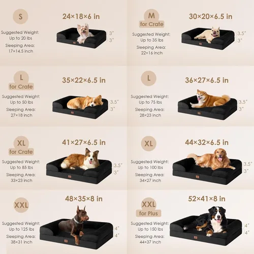 Miniatura 85 de EHEYCIGA – Cama ortopédica impermeable para perros pequeños, de espuma viscoelástica tipo caja de huevos, con bordes elevados y base antideslizante
