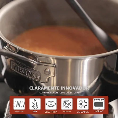 Miniatura 6 de Viking PureGlide Pro - Horno holandés antiadherente de 3 capas con tapa, fabricado sin PFAS, olla de inducción de 6 cuartos de galón, superficie