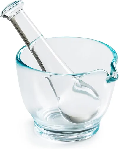 Ultrassist Cuenco de cristal del mortero y de la mano de mortero de 4oz, amoladora y mezclador de la medicina para la farmacia o el laboratorio de