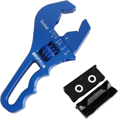 Miniatura 9 de Llave de accesorios AN 3AN-16AN Llave AN ajustable de aluminio ligero, tamaño compacto, negro (con almohadillas de mordaza de nylon de 4")