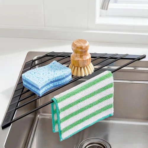 Miniatura 13 de Ohuhu Escurreplatos Enrollables, 16.5" L x 13" A Escurridor de Platos Sobre el Fregadero Estante de Secado Organizador de Fregadero de Cocina