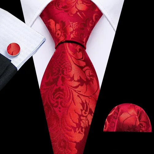 Miniatura 3 de Barry.Wang - Juego de gemelos, corbata y pañuelo de seda para bolsillo