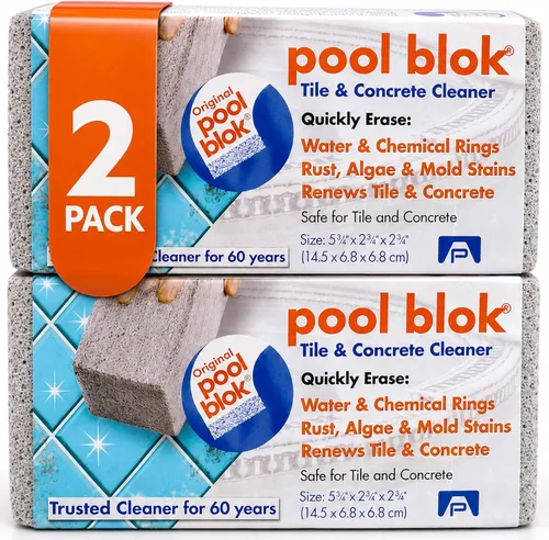 Pumie - Paquete de 2 piedras pómez para limpieza de azulejos de piscina, removedor de calcio para manchas de azulejos y yeso, limpiador para