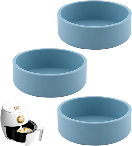 Miniatura 6 de Molde de huevo para freidora de aire, paquete de 3, tazas de silicona para mordeduras de huevo, 3.94 pulgadas de diámetro x 1.38 pulgadas de alto, 6