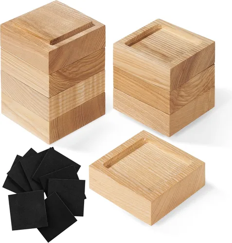 Elevadores de cama, elevadores de muebles (juego de 8 - altura de 1") se pueden ajustar a 2'', 3'' o 4'', elevadores de muebles elevadores, madera