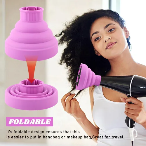 Miniatura 6 de Difusor universal plegable para secador de pelo, accesorio difusor de secador de pelo de viaje con peine, difusor de pelo portátil para secador