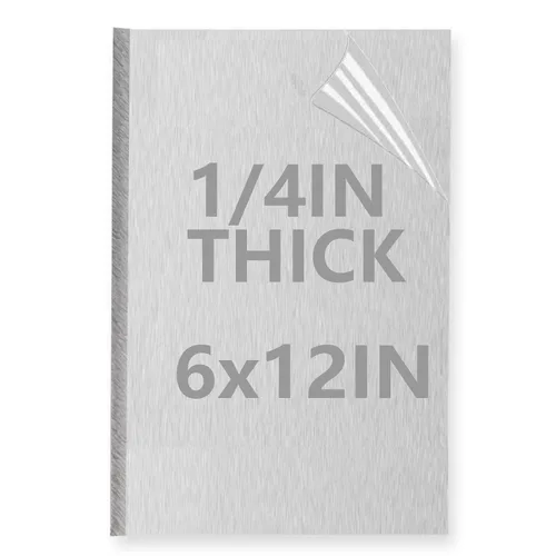 Miniatura 25 de 2 piezas de chapa de aluminio 6061, placas de aluminio resistentes de 12 x 16 x 1/8 pulgadas de grosor con película protectora, placa de aluminio