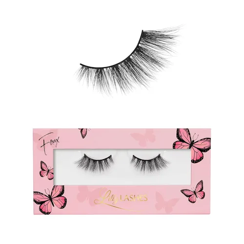 Lilly Lashes - Pestañas postizas de visón sintético Butterfl'eyes, pestañas postizas naturales de media longitud y aspecto natural, pestañas