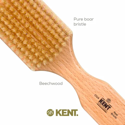 Miniatura 7 de Kent OG4 - Cepillo rectangular de pelo y facial para caballeros de Beachwood para el cuidado de la barba, cepillo exfoliante natural de cerdas