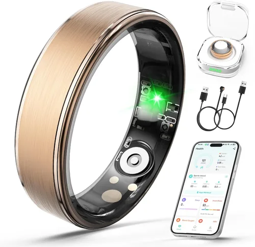 Miniatura 10 de Anillo inteligente para mujeres y hombres, anillo de seguimiento de salud con frecuencia cardíaca, monitor de sueño, oxígeno en sangre, HRV, estrés