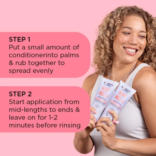 Miniatura 4 de Noughty Acondicionador definidor 97% Natural Wave Hello Curl para acondicionar, suavizar y definir los rizos con extracto de algas marinas y aceite