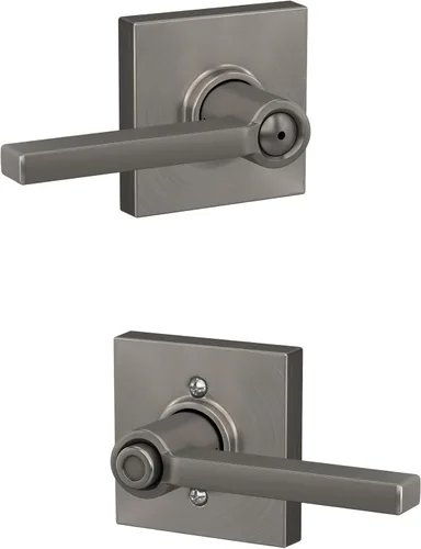 Miniatura 28 de Schlage F10 LAT 626 CEN Latitude - Manilla de puerta con moldura Century, cerradura de paso para pasillo y armario, cromo satinado