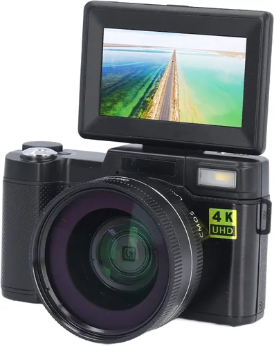 Miniatura 5 de Cámara de vlogging de 48 MP, cámara digital 4K, enfoque automático, anti vibración, cámara de vlogging de 48 MP con tarjeta de 32G, pantalla