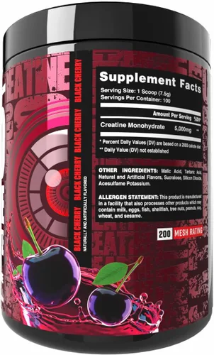 Miniatura 3 de Ekkovision Polvo de Monohidrato de Creatina Micronizado, Cereza Negra, Suplemento Pre Entrenamiento y Post Entrenamiento para Hombres y Mujeres
