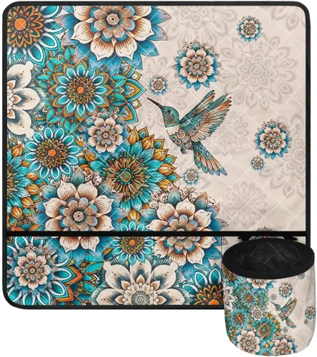 Miniatura 32 de Alfombrilla para máquina de coser con estampado de manzanas rojas para mesa con bolsillos, resistente al polvo, compatible con máquina de coser