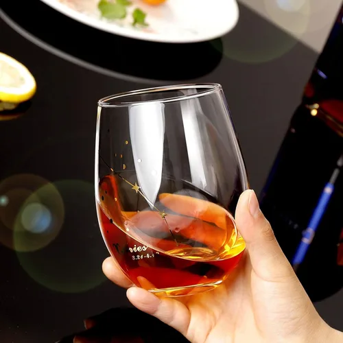 Miniatura 2 de HOHY Copa de vino del zodiaco Aries de 20 onzas, Horóscopo de cumpleaños del zodiaco Aries, regalos de vino para mujeres, copa de vino