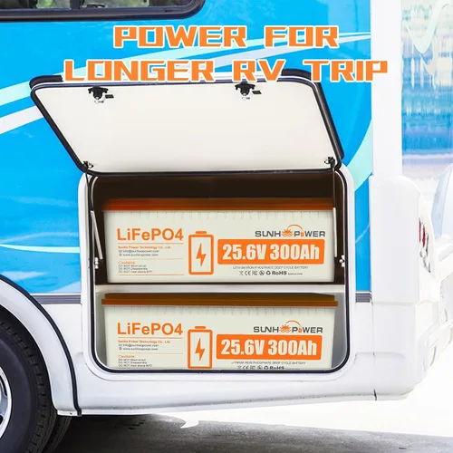 Miniatura 7 de Batería LiFePO4 de 24V 300AH, 7680Wh, batería de litio recargable con BMS de 200A incorporado, ciclo profundo y baja autodescarga, perfecta para RV