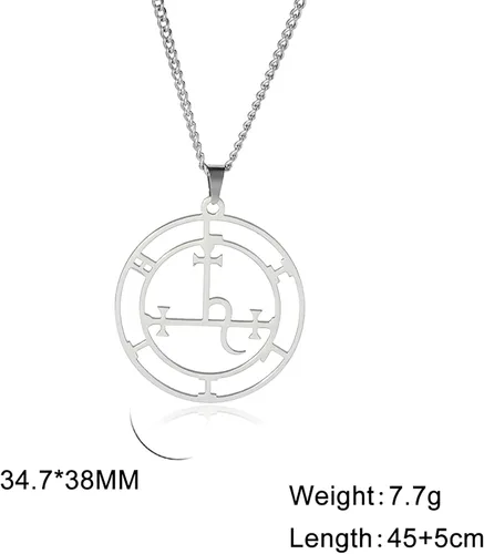 Miniatura 6 de EUEAVAN Sigil of Lilith Collar para mujeres y hombres Hécate gótico Lilith Diosa Sigil colgante Lucifer Signo mitología pagana joyería regalo